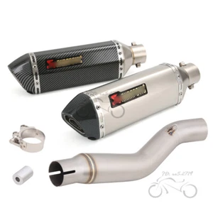 Slip on Muffler Exhaust Mid Tail Pipe for Honda CBR250R 2011 2012 2013 14 15 16 - Picture 1 of 13