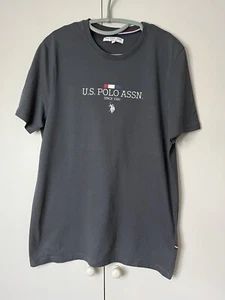U.S. Polo ASSN. Grey cotton T-Shirt size L Slim Fit Excellent Condition - Picture 1 of 24