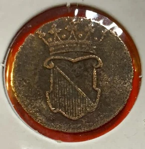 Moneda holandesa de 1/2 dúit 1754 Utrecht Mint KM#112,1 cobre era colonial del comercio - Imagen 1 de 3