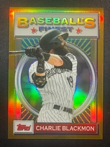 2020 FINEST FLASHBACKS RIFRATTORE ORO /50 CHARLIE BLACKMON #6 - Foto 1 di 2