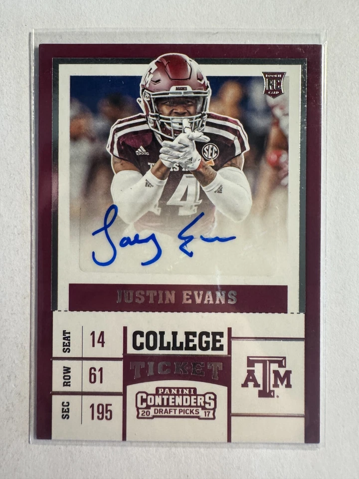 K307,324 - 2017 Panini Contenders Draft Picks #252 Justin Evans Auto RC - Image 1 of 1