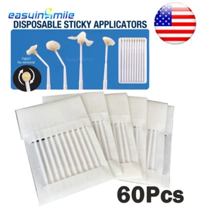 60xDental Disposable Sticky Applicators Bendable Micro Brush Remove Adhesive10cm - Picture 1 of 12