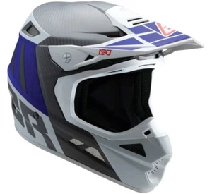 NEW ANSWER RACING AR7 HYPER CARBON HELMET, WHITE/REFLEX BLUE, MEDIUM, 447152 - Picture 1 of 1