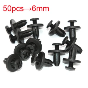 50PCS 6MM Bumper Clips Auto Car Hole Plastic Rivets Fastener Fender Push Pin - Picture 1 of 13