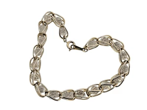 Vintage Gold Tone Bracelet w/ Captured Crystal Beads - Picture 1 of 3