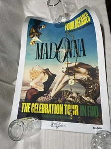 Madonna Set Celebración Tour Rosario Río y Póster Litografía Placa Firmado Raro - Imagen 1 de 7