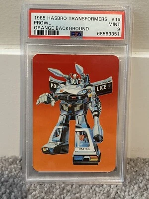 Prowl Orange Background - 1985 Hasbro Transformers #16 - PSA 9 - Image 1 of 2