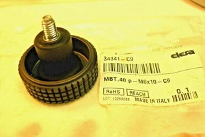 QTY 2 - ELESA 34341-C9 - MBT.40 P-M6 x 10-C9 Knurled, Diamond Knob  w/ Shaft - Picture 1 of 3