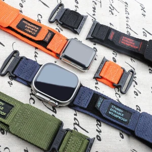 Tactical Nylon Strap for Apple Watch Ultra2 49mm Sports Band Series 10 9 8 7 6 5 - Picture 1 of 32