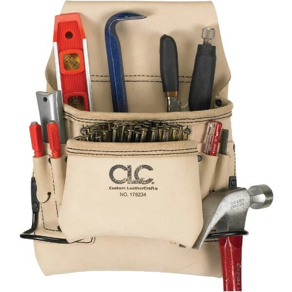 (25)-CLC 8-Pocket Leather Carpenter's Nail & Tool Bag, heavy-duty   Model: 17823 - Image 1 of 1