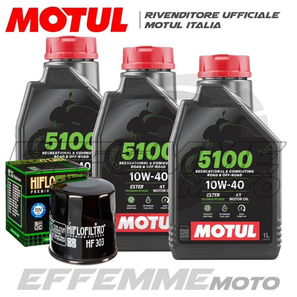 Tagliando KAWASAKI Z 650 Abs 2017-2023 (3 MOTUL 5100 10W40 + Filtro olio Hiflo) - Immagine 1 di 1