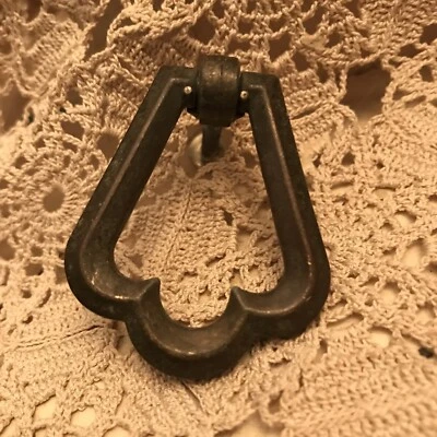 Vintage French drawer pull drop Polished brass Provincial Door Dresser ￼2” - Image 1 of 4