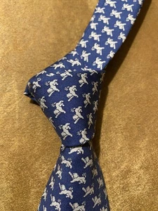 Vineyard Vines Necktie Mens Blue Silk Kent Coat of Arms Lion Emblem Dress Tie - Picture 1 of 5