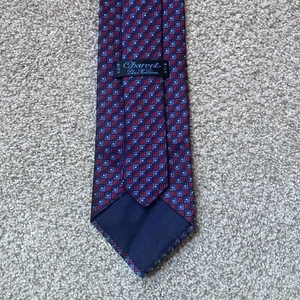 Charvet Place Vendome France Krawatte aus 100 % Seide - blau rot mit Sternen - Bild 1 von 5