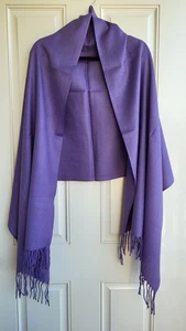 Promod 100% Wool Big Purple Scarf. Size: 74 in × 27.5 in - Picture 1 of 8