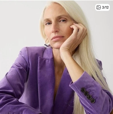 Excelente J. Chaqueta Blazer Crew Viola Violeta Púrpura Willa Elastizada Terciopelo Talla 8 Foto 1 de 4