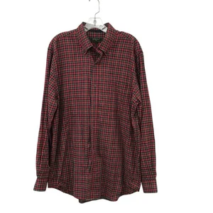 Bobby Jones Shirt Mens Large Red Plaid Button Down Collar Christmas 100% Cotton - Picture 1 of 4