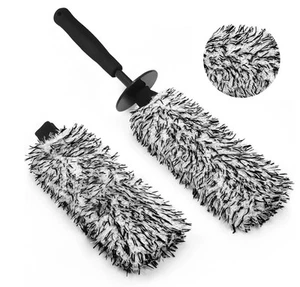2PCS Car Wheel Cleaning Brush, Microfiber Flat Wheel Rim Cleaner Brush with E... - Picture 1 of 8
