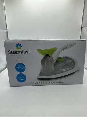STEAMFAST Travel Steam Iron 1.7 oz Tank Gray Fabric Care NEW In Box - Image 1 of 4