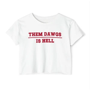 UGA Georgia Bulldogs bauchfreies Oberteil "Them Dawgs is Hell" Spieltag Heckklappe T-Shirt - Bild 1 von 17