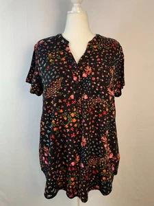 Blusa túnica torrida Milly Harper cola camisa dobladillo floral talla 1 popover manga corta - Imagen 1 de 15