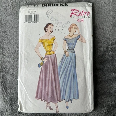 Butterick Sewing Pattern 3130 Sz 20-24 Retro 1948 Misses Petite Top Maxi Skirt - Image 1 of 4