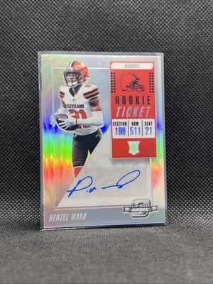 2018 Panini Contenders Optic Denzel Ward Silver Prizm Rookie Ticket Auto - Image 1 of 4