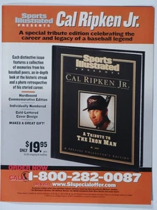 2001 Cal Ripken Jr. Baltimore Orioles Sports Illustrated Iron Man Original Ad - Picture 1 of 3