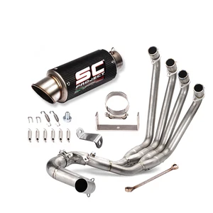 Silenciador de tubo de cabezal sistema de escape deslizante titanio para Honda 2014-2023 CB650 - Imagen 1 de 10