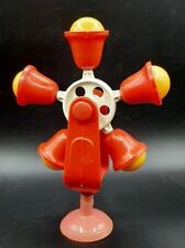 Vintage Suction Cup Wheel Bell Rattle Spinning Baby Toy