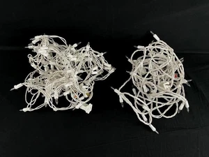 Lot of 2 White Incandescent Christmas String Lights 50 & 100 Bulbs Each - Picture 1 of 5