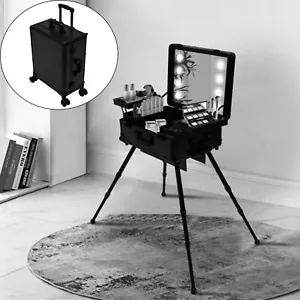 Valigetta treno trucco arrotolabile trolley cosmetico supporto da viaggio con luce led + specchio - Foto 1 di 8