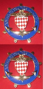 YACHT CLUB DE MONACO -SET OF 2PCS CAR GRILL BADGES EMBLEM LOGOS METAL ENAMLED CA - Picture 1 of 1