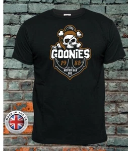 GOONIES Never Say Die Unisex, Damas Ajustada, Niños Camiseta Algodón Estampado Negro - Imagen 1 de 11