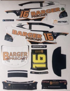 Custom 2023 A.J. Allmendinger #16 Barger 1/64 Scale NASCAR Peel & Stick Decals - Picture 1 of 1