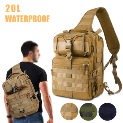 20L Tactical Sling Rucksack Molle wasserdichte Rucksack-Umhängetaschen Wandern - Bild 1 von 4