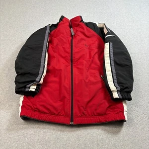 Nike Jacket Boys L Red Reversible Coat Long Sleeve Fleece Full Zip Pocket Sporty - Picture 1 of 11