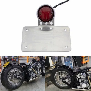 Soporte de matrícula de montaje de luz de freno trasero para Harley Chopper Bobber personalizado - Imagen 1 de 8