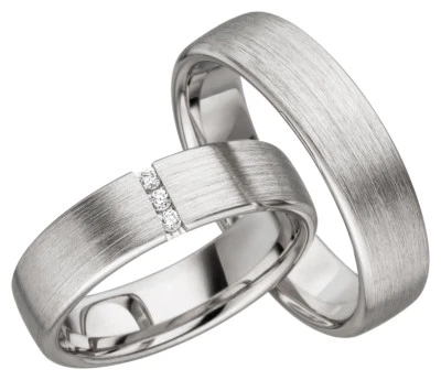 2x JC Trauringe Eheringe 585 Gold Weißgold 14 Karat inkl.Gravur&Etui JC001 - Bild 1 von 4