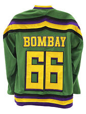 Gordon Bombay 66 Ducks Hockey Jersey Embroidered Costume Mighty Movie Uniform