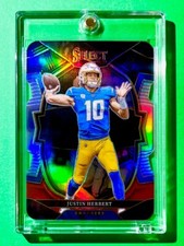 Justin Herbert RARE MINT RED & BLACK DIECUT REFRACTOR PANINI SELECT PRIZM