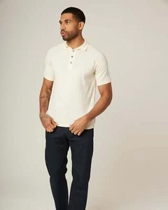 PEREGRINE Jones 3-Knopf-Polopullover cremeweiß – Large neu mit Etikett UVP 145 £ - Bild 1 von 8