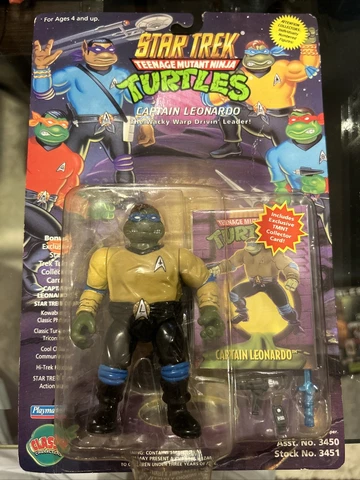 Ninja Turtle Star Trek Figure Captain Leonardo Action Playmates New 1994 Cover