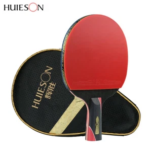 Huieson 5 Star Carbon Fiber Table Tennis Racket Double Pimples Ping Pong Paddle - Picture 1 of 11