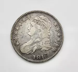 Medio dólar busto tapado 1817 muy fino/en muy buen estado - Imagen 1 de 2