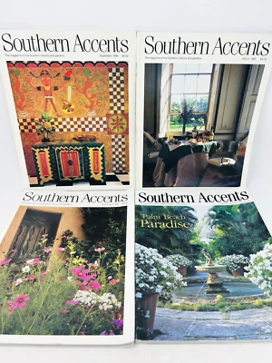 Vintage 1990 Southern Accents Magazines Interior Design Ads Lot of 4 - Image 1 of 4