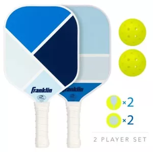 Nuevo juego de palas Pickleball Franklin Sports para 2 jugadores - paletas de fibra de vidrio + pelotas - Imagen 1 de 7