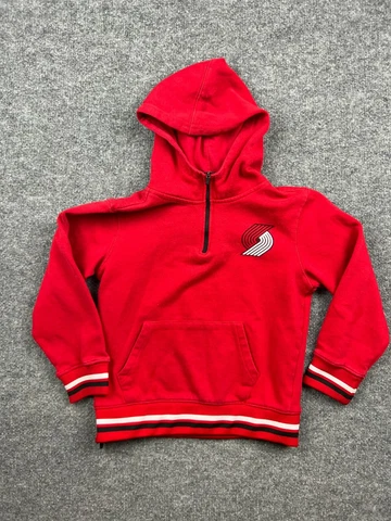 NBA Portland Trail Blazers Logo 1/4 Zip Hooded Sweatshirt Youth Small Red Cover