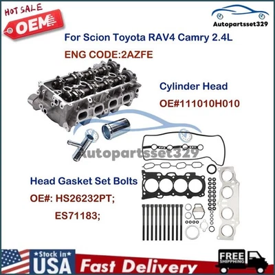 Complete Cylinder Head Head Gasket Set For Toyota Scion TC Camry 2.4L RAV4 2AZFE - Image 1 of 4