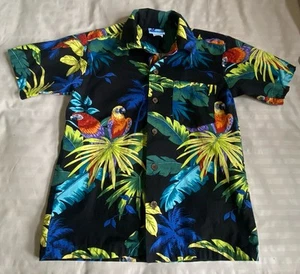 RJC Short Sleeve Hawaiian Shirt - Kids Boys Size 8 - Black/Floral/Tropical - Picture 1 of 5